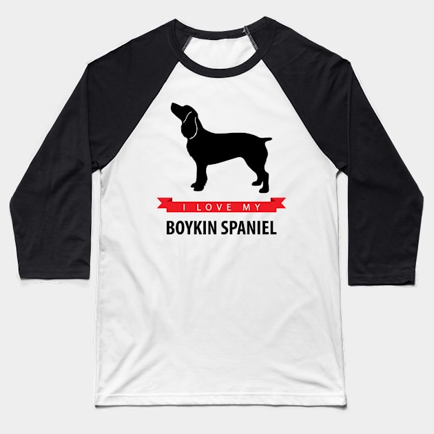 I Love My Boykin Spaniel Baseball T-Shirt by millersye